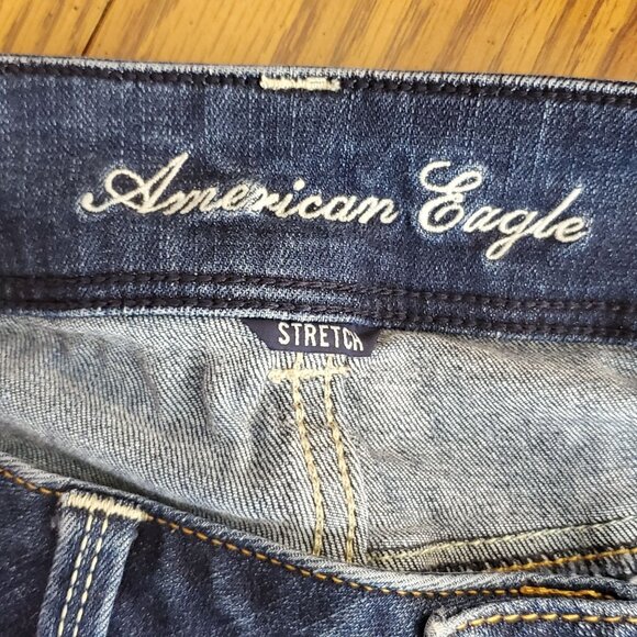 American Eagle Outfitters Womens Slim Boot Jeans Size 8 Long Stretch Blue Denim - Picture 3 of 13